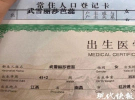 在南昌，一位母亲为她的孩子选取了名为“武雪丽莎芭蕊”的独特名字。-同恩资源分享网