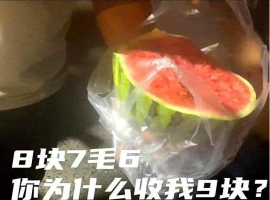 一位顾客对一块标价9元但实际售价为8.76元的西瓜提出质疑，这一现象涉及到了一种不寻常的计价方法，即逆向四舍五入。-创优资源分享网